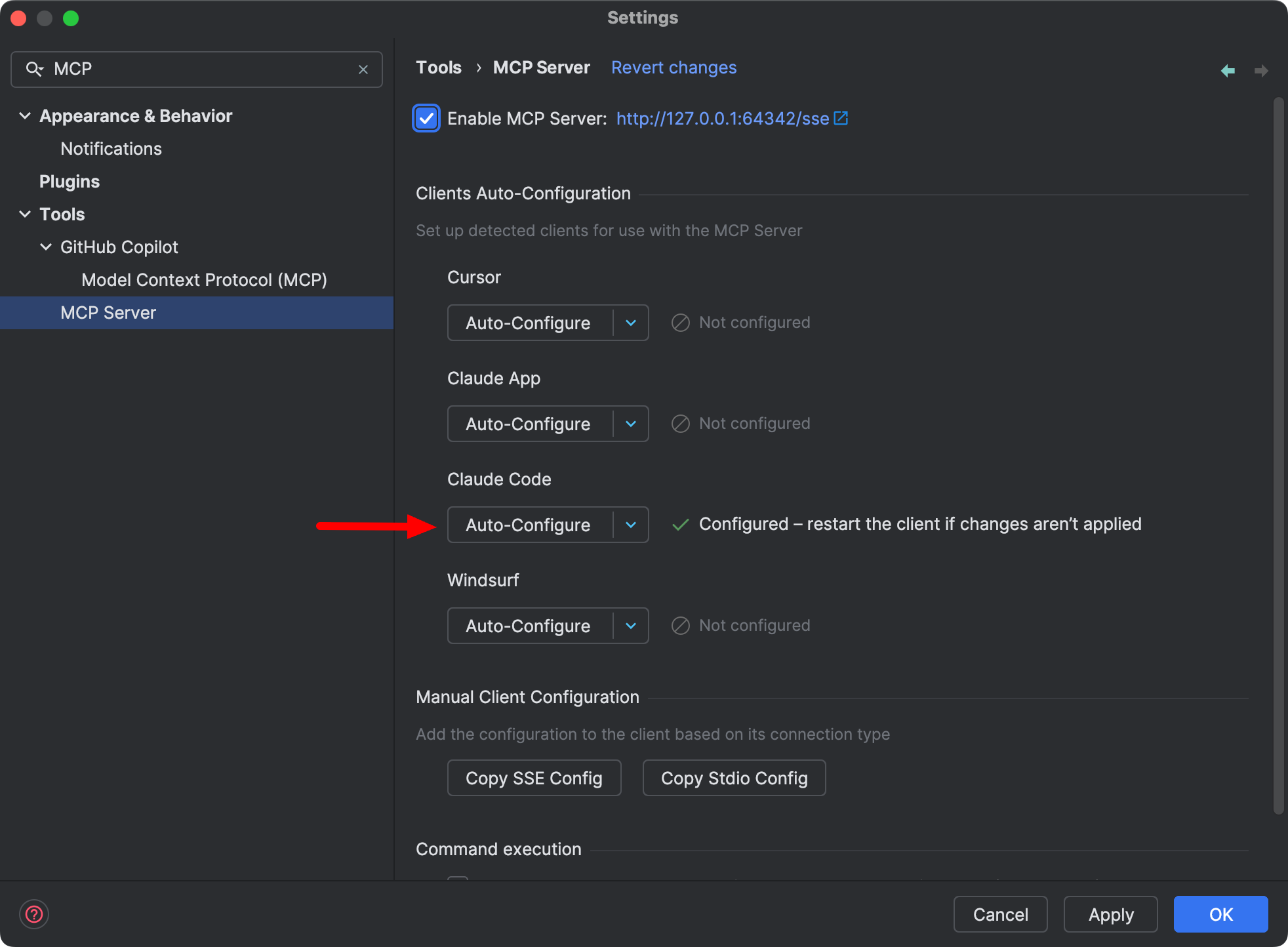 Auto-configure clients for MCP